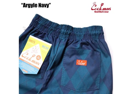 COOKMAN シェフパンツ Chef Pants Argyle Navy [231-23801]