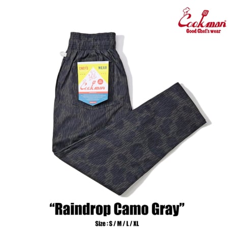 COOKMAN シェフパンツ Chef Pants Raindrop Camo Gray [231-41806]