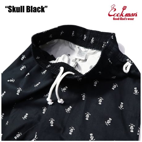 COOKMAN シェフパンツ Chef Pants Skull Black [231-31804]