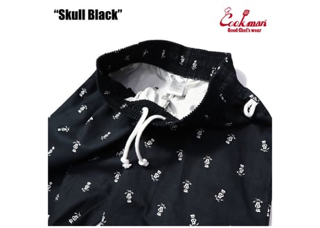 COOKMAN シェフパンツ Chef Pants Skull Black [231-31804]
