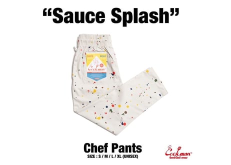 COOKMAN シェフパンツ Chef Pants Sauce Splash Beige [231-32854]