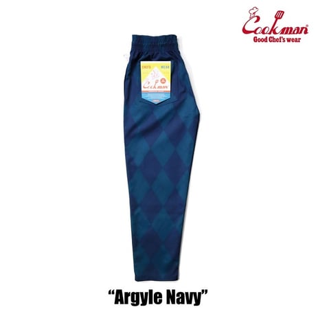COOKMAN シェフパンツ Chef Pants Argyle Navy [231-23801]