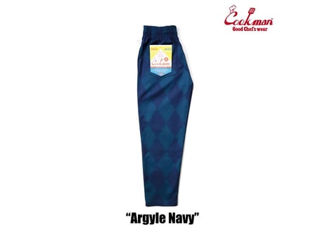 COOKMAN シェフパンツ Chef Pants Argyle Navy [231-23801]