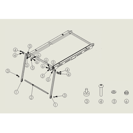 Dachshund 2.5ユニット拡張テーブルフレーム脚(片サイド)