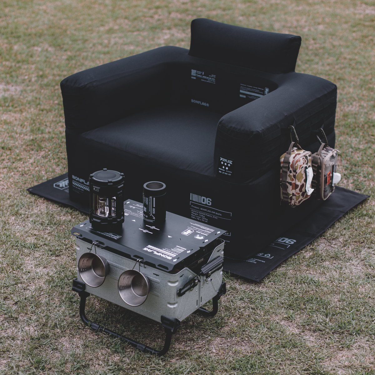 bonflag 1個 ブラック予約販売】エアーソファ 1人用（BONFLAG） | outdoor.beans