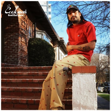 COOKMAN シェフパンツ Chef Pants Embroidery Lobster Beige [231-51803]