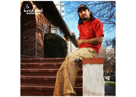 COOKMAN シェフパンツ Chef Pants Embroidery Lobster Beige [231-51803]