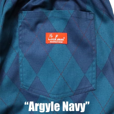 COOKMAN シェフパンツ Chef Pants Argyle Navy [231-23801]