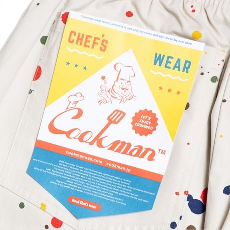 COOKMAN シェフパンツ Chef Pants Sauce Splash Beige [231-32854]