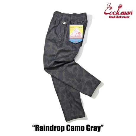 COOKMAN シェフパンツ Chef Pants Raindrop Camo Gray [231-41806]