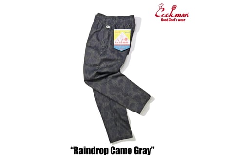 COOKMAN シェフパンツ Chef Pants Raindrop Camo Gray [231-41806]