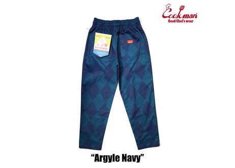 COOKMAN シェフパンツ Chef Pants Argyle Navy [231-23801]