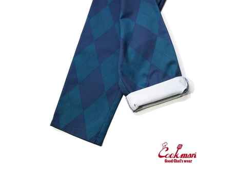 COOKMAN シェフパンツ Chef Pants Argyle Navy [231-23801]