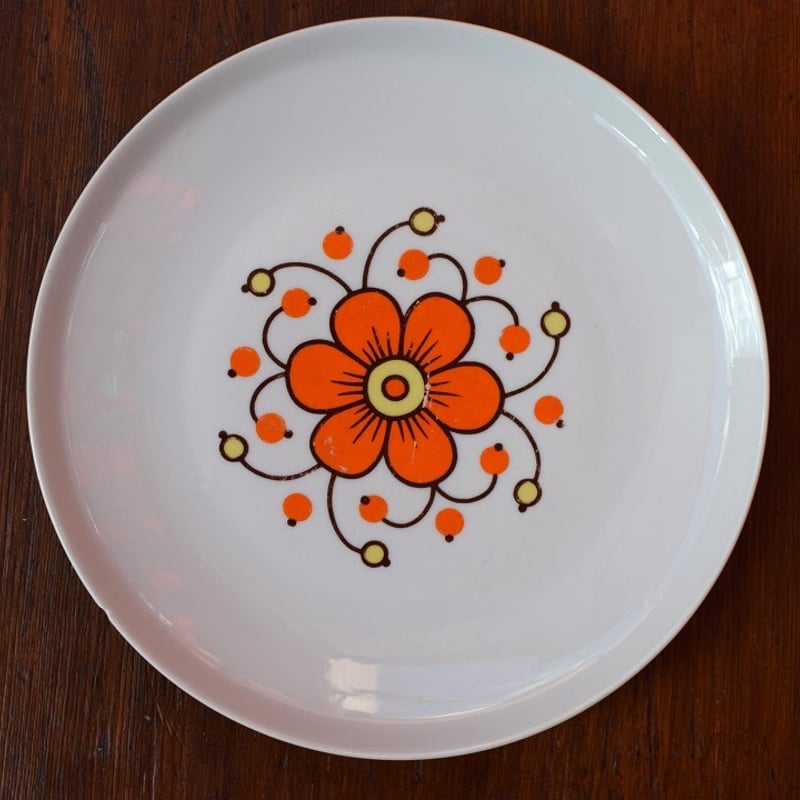 東ドイツ】Colditz プレート（オレンジ花柄） | kalejdoskop