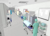 ＜手術室廊下俯瞰3 (Operating room corridor - Bird's-eye view3)＞ 640×360px（JPEG）