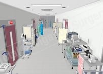 ＜手術室廊下俯瞰4 (Operating room corridor - Bird's-eye view 4＞ 640×360px（JPEG）