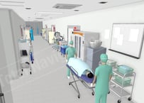 ＜手術室廊下俯瞰3 (Operating room corridor - Bird's-eye view3)＞ 1920×1080px（JPEG）