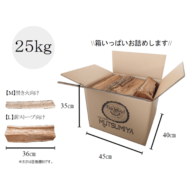 36㎝】25kg アカシア100％ キャンプ 薪ストーブ | 薪の睦屋～Fire wood