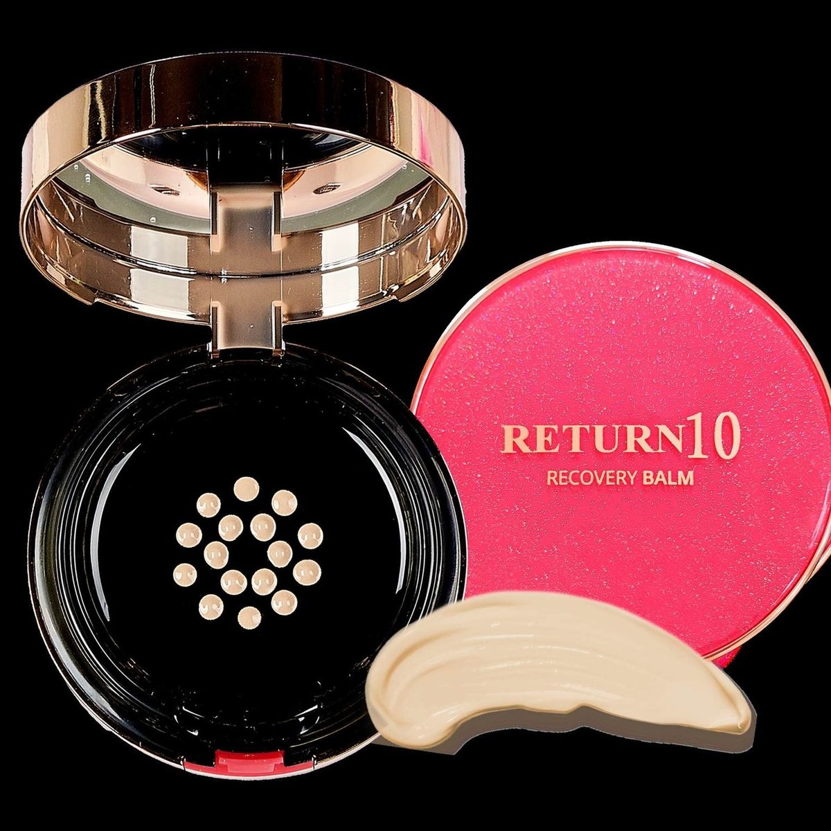 RETURN10 リカバリーバーム SPF30++ ブラック2個、ピンク1個 ≪RETURN10≫リカバリーバーム black SPF30++ファンデーション