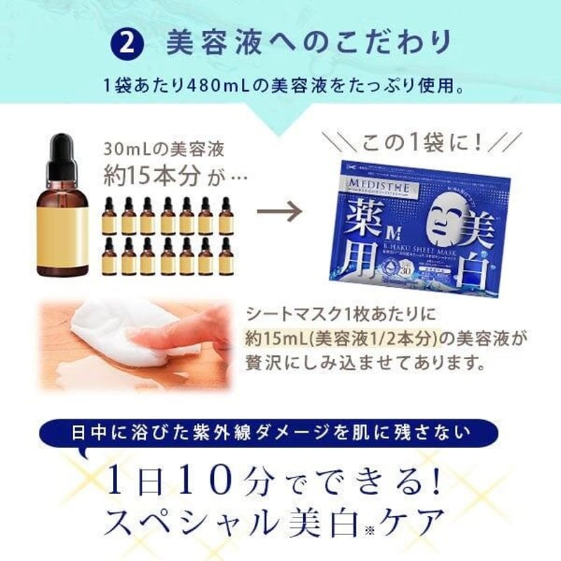 MEDISTHE＞薬用 B-HAKU シートマスク 30枚 (480mL) | 韓国コスメ