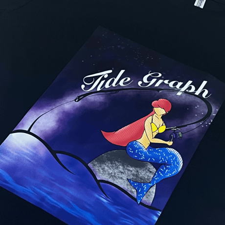 【販売終了】ドライT-shirt/ブラック【マーメイドちゃん】