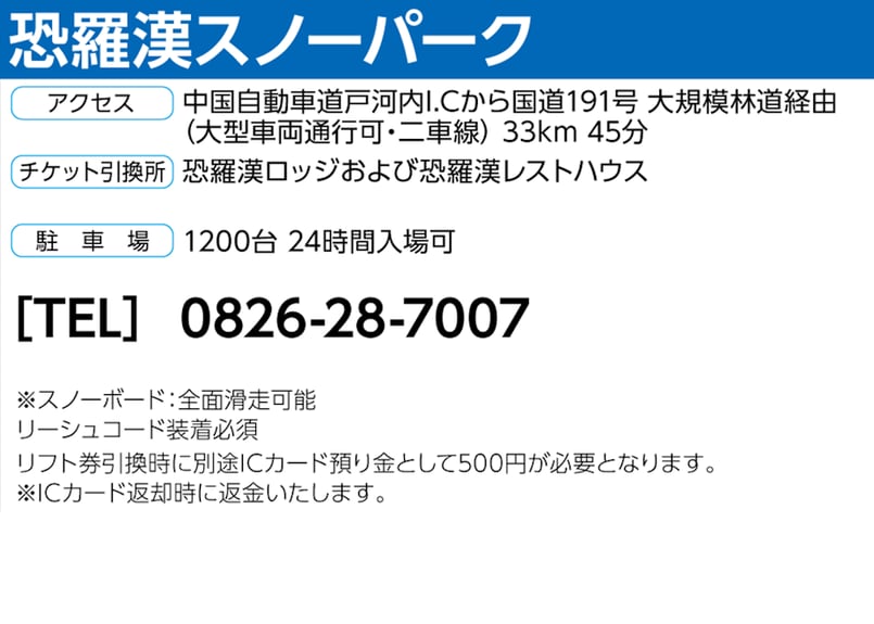 恐羅漢リフト券　３枚 No.793【恐羅漢スノーパーク】平日 大人 リフト 1日券(大学生以上
