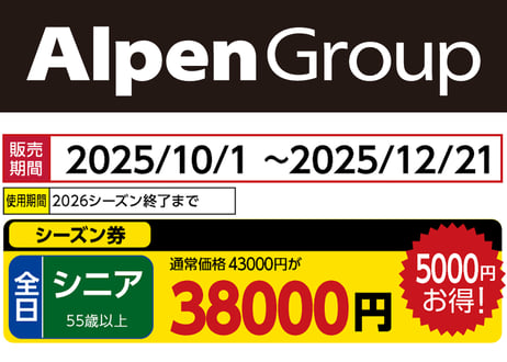 スキーリフト券 2枚セット AlpenGroup アルペングループ 早割リフト券Plus!!