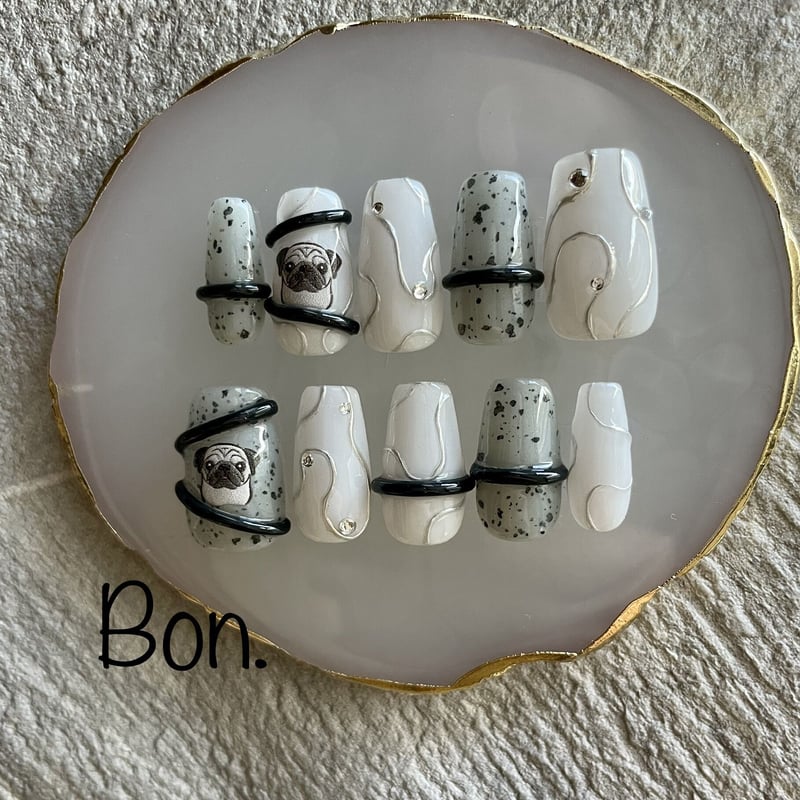1点限り🐾0022.PUG ①⑤④⑤⑩ | Bon.nail tip shop