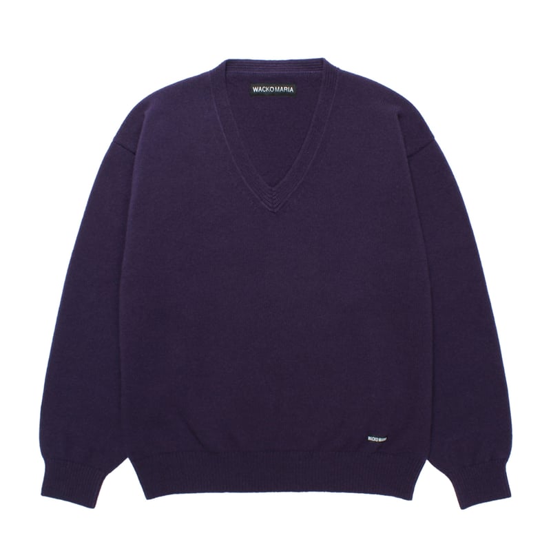 WACKO MARIA FLOWER JACQUARD SWEATER パープル WACKO MARIA FLOWER JACQUARD SWEATER パープル WACKO MARIA