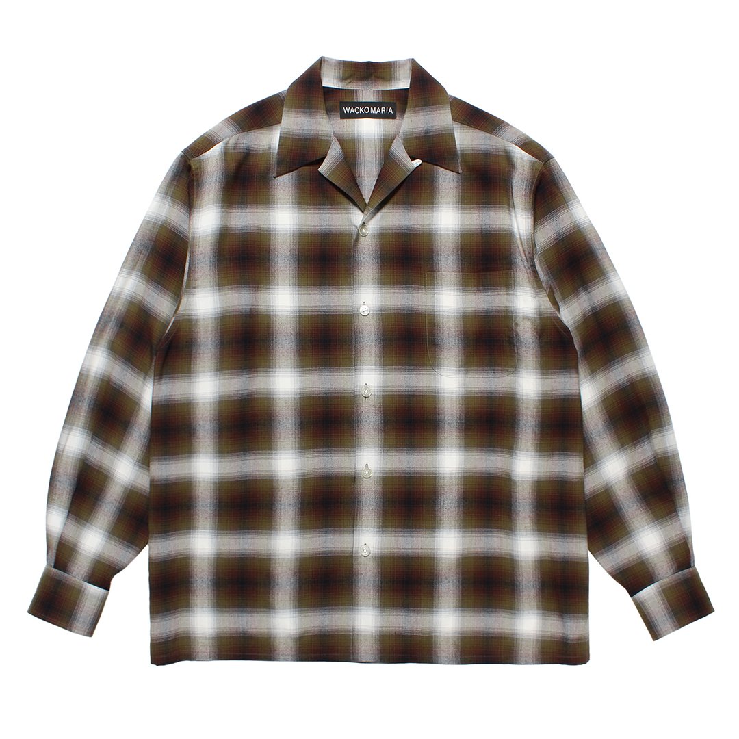 WACKO MARIA ワコマリア OMBRE CHECK OPEN COLLAR SHIRT