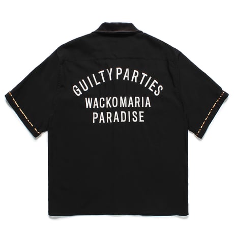 WACKO MARIA ワコマリア SWITCHING 50'S OPEN COLLAR SHIRT(TYPE-4) / BLACK