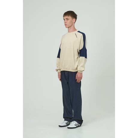 Cabaret Poval キャバレーポバール Warm-Up Crewneck Sweatshirt / BEIGE