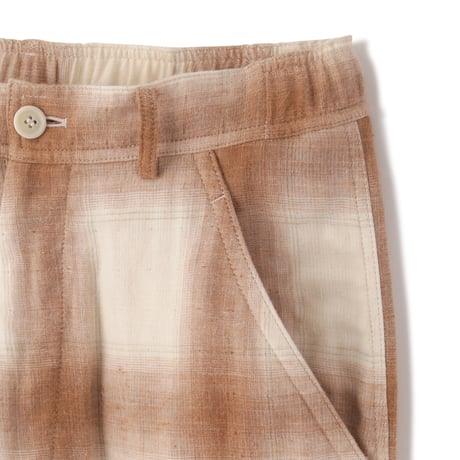 SEVEN BY SEVEN セブンバイセブン TRIPLE GAUZE CHECK EASY TROUSERS - Unstained organic cotton - / CHECK