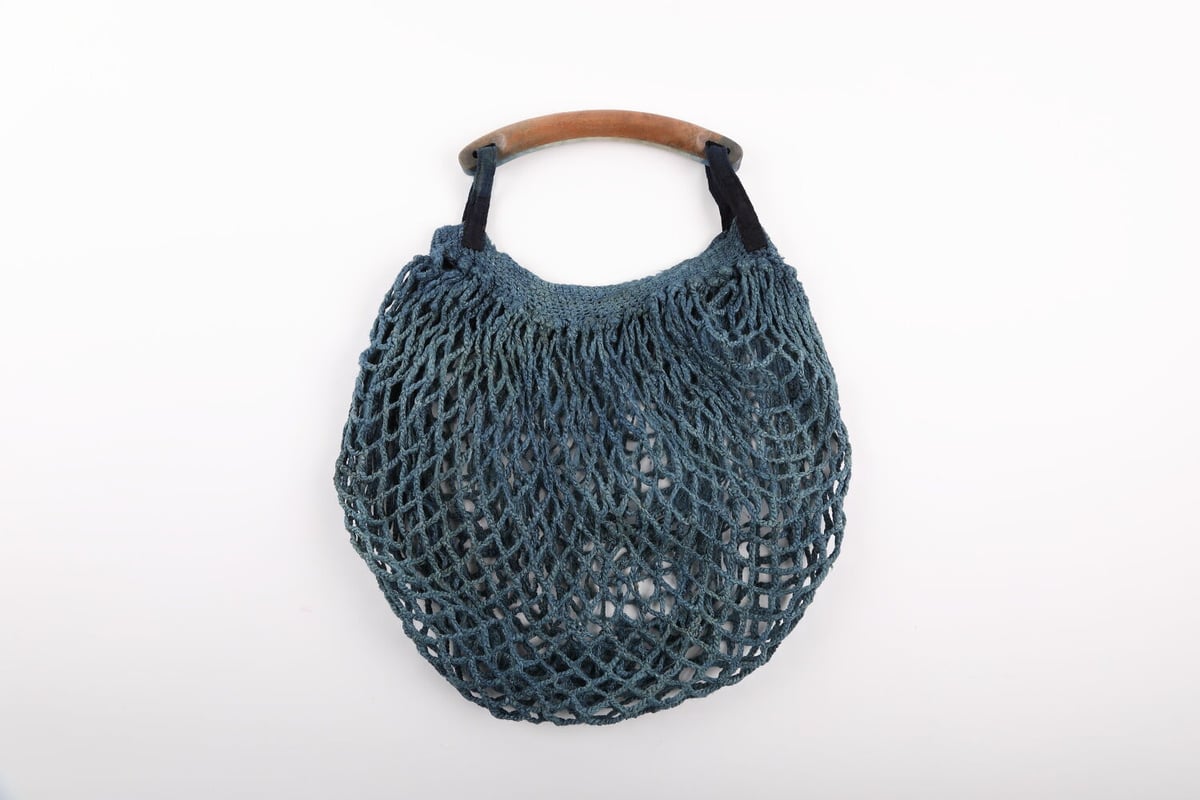 徳島藍染め・手編みレース手提げ／竹林和美 | 人気クラフト作家作品