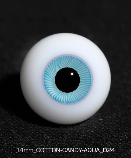 直径14mm_COTTON-CANDY-AQUA（均一な虹彩_D24）Hand Glass Craft社