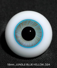 直径18mm_JUNGLE-BLUE-YELLOW（均一な虹彩_D24）Hand Glass Craft社