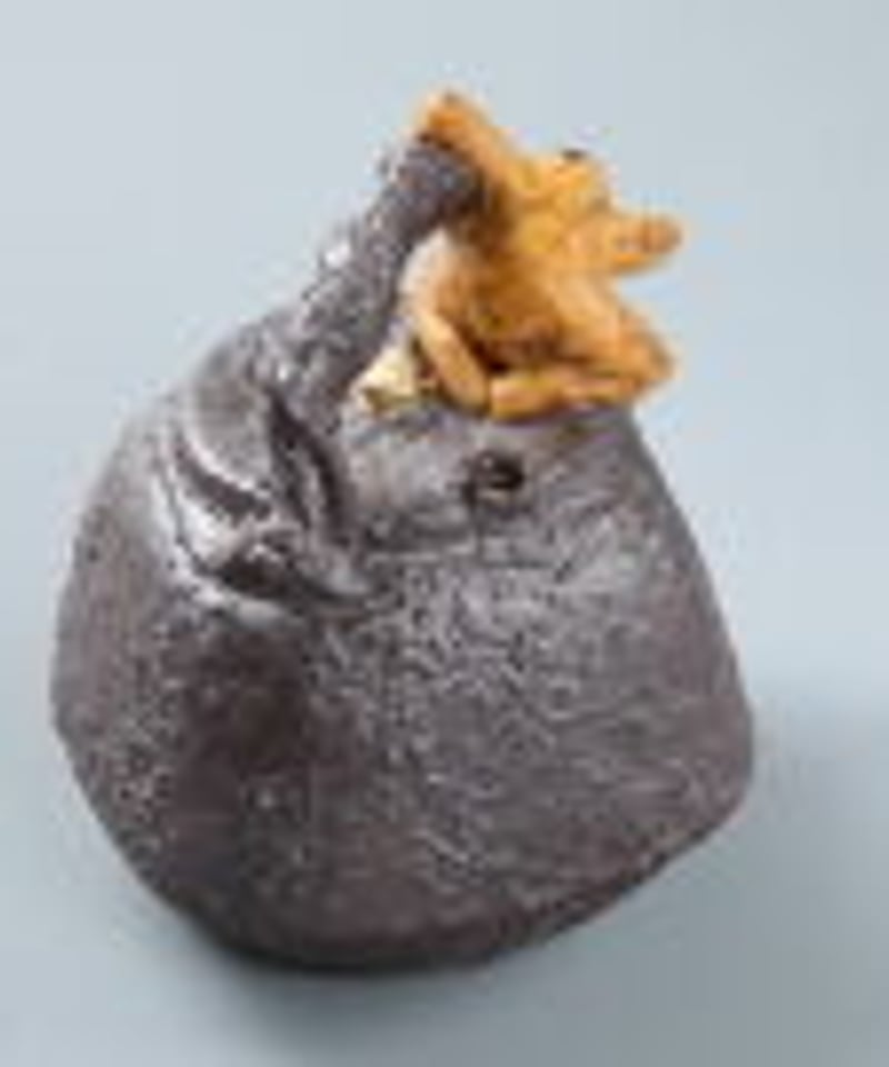 陶彫カエル「鉄瓶（水滴）」／堀口五明笑 | 人気クラフト作家作品通販
