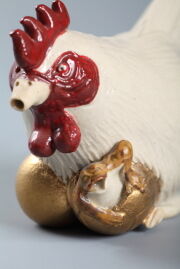 陶彫カエル「にわとり（水滴）」／堀口五明笑 | 人気クラフト作家作品