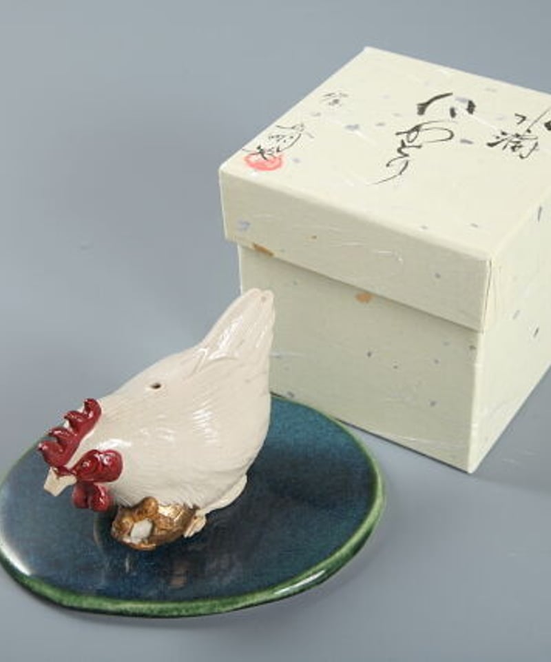 陶彫カエル「にわとり（水滴）」／堀口五明笑 | 人気クラフト