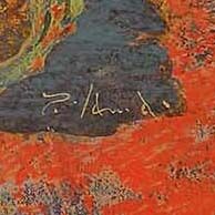 山本達郎、【河のある風景】、希少な額装用画集画、新品高級額 額装付 原画】「音のある風景」／山本達郎 作 | 人気クラフト作家作品