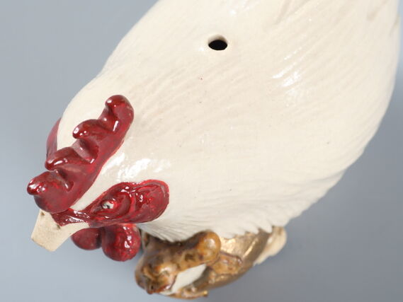 陶彫カエル「にわとり（水滴）」／堀口五明笑 | 人気クラフト作家作品