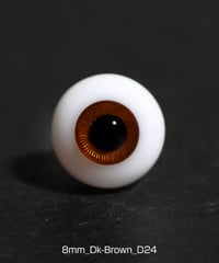直径8mm_Dk-Brown（均一な虹彩_D24）Hand Glass Craft社