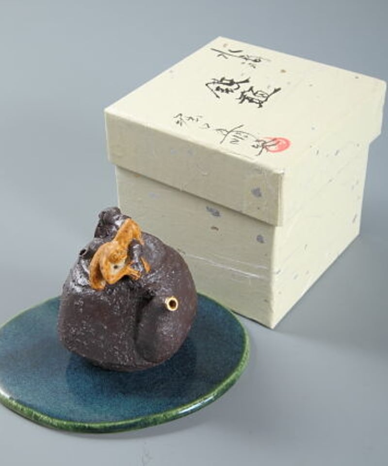 陶彫カエル「鉄瓶（水滴）」／堀口五明笑 | 人気クラフト作家作品通販