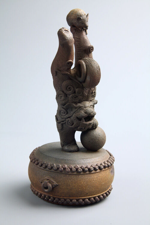 陶彫「ねずみと笑獅子」／堀口五明笑 | 人気クラフト作家作品通販