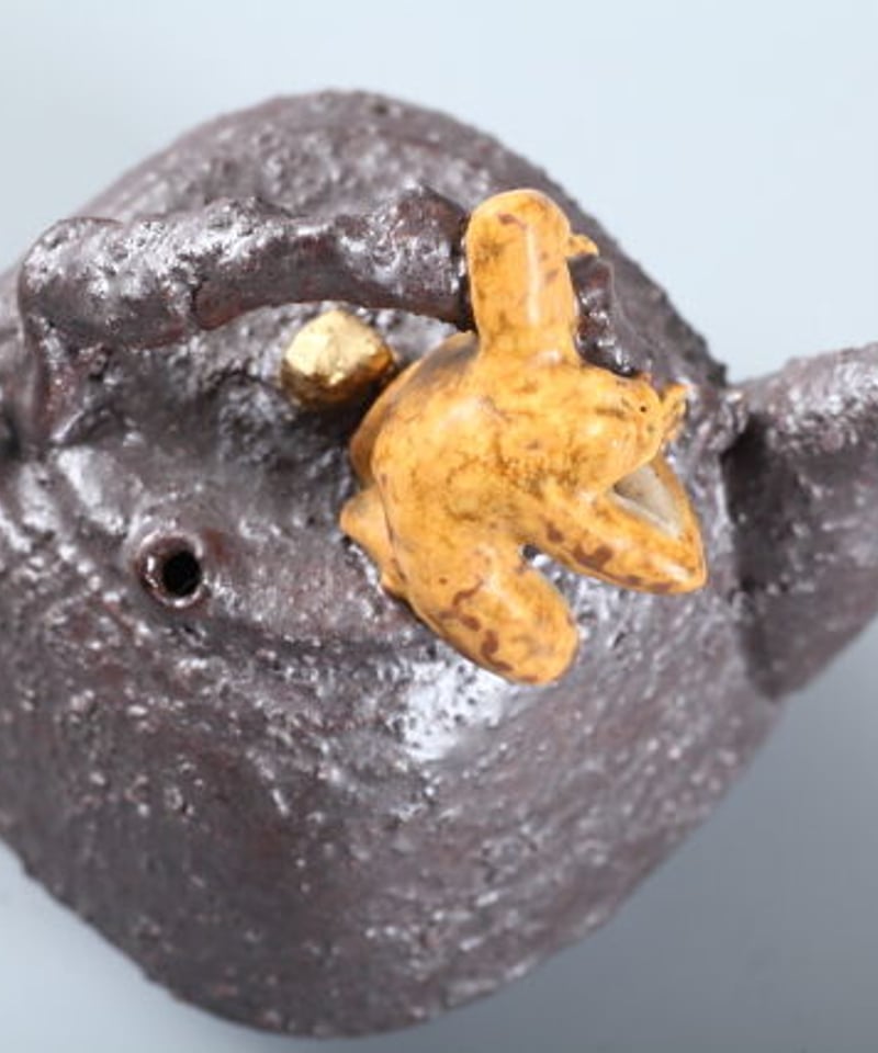 陶彫カエル「鉄瓶（水滴）」／堀口五明笑 | 人気クラフト作家作品通販