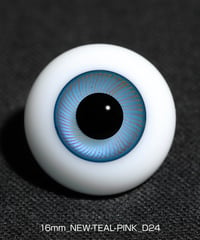 直径16mm_NEW-TEAL-PINK（均一な虹彩_D24）Hand Glass Craft社