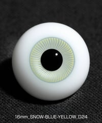 直径16mm_SNOW-BLUE-YELLOW（均一な虹彩_D24）Hand Glass Craft社