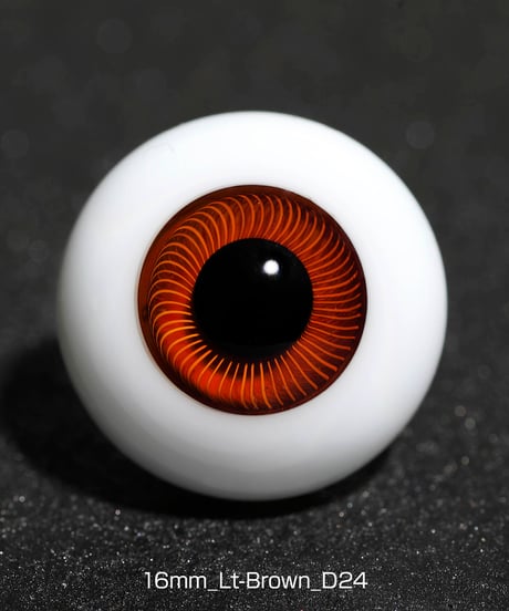 直径16mm_Lt-Brown（均一な虹彩_D24）Hand Glass Craft社
