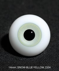 直径14mm_SNOW-BLUE-YELLOW（均一な虹彩_D24）Hand Glass Craft社