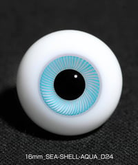 直径16mm_SEA-SHELL-AQUA（均一な虹彩_D24）Hand Glass Craft社